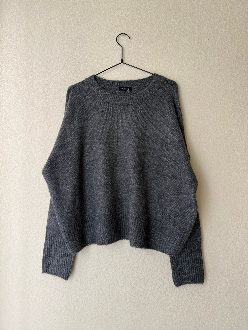 1. State Women's Charcoal Gray Crewneck Sweater